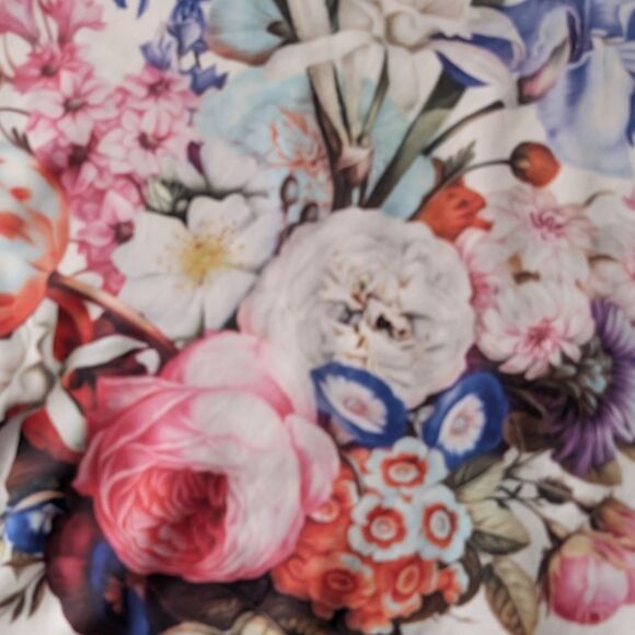 Emanuel Ungaro Floral Bouquet Mixed Zebra Print Shirt Dress Size M - Picture 4 of 13